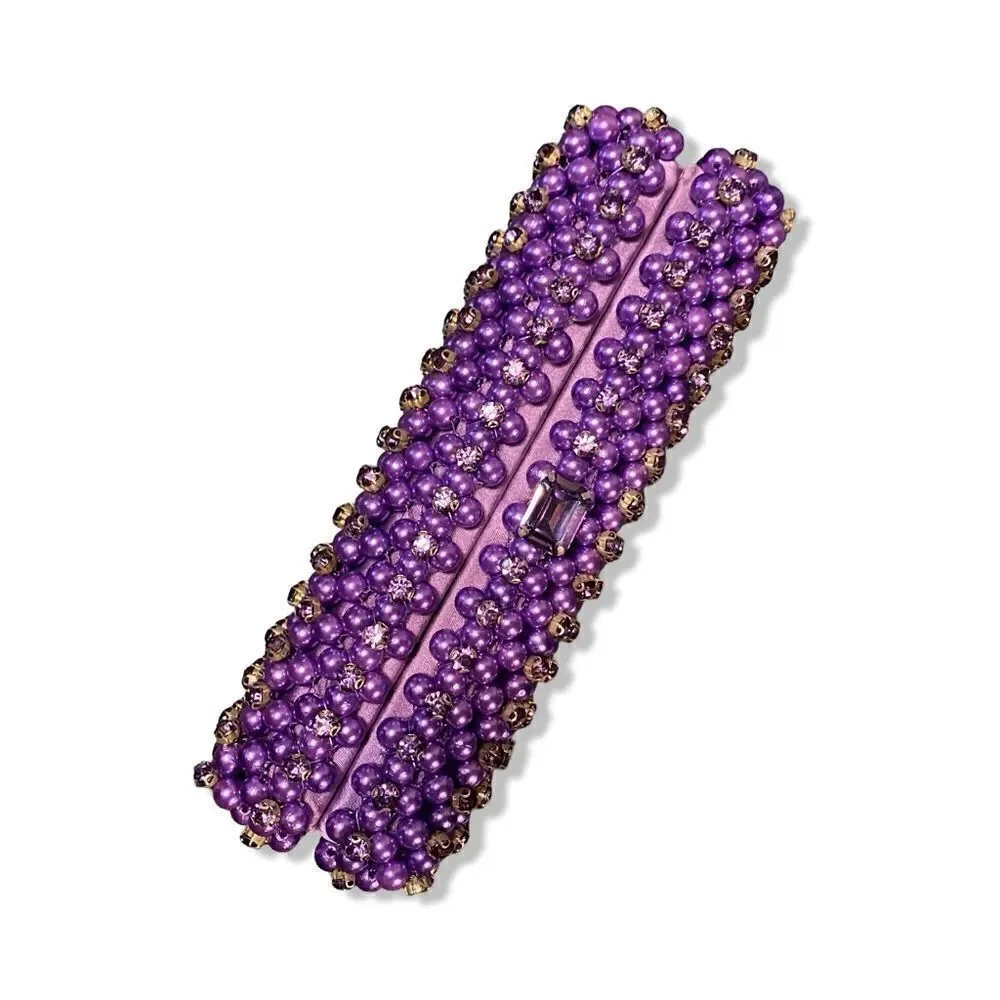 Retrofete Lydia Pearl Crystal bag clutch purple evening purse rhinestone event